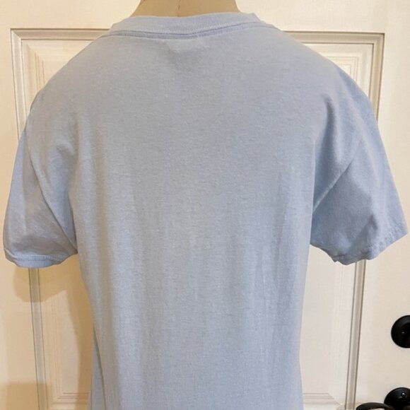 Gildan Womens Just a Girl Loves Jeeps and Dogs Blue T-Shirt S Crew Cotton Tee - Picture 6 of 10